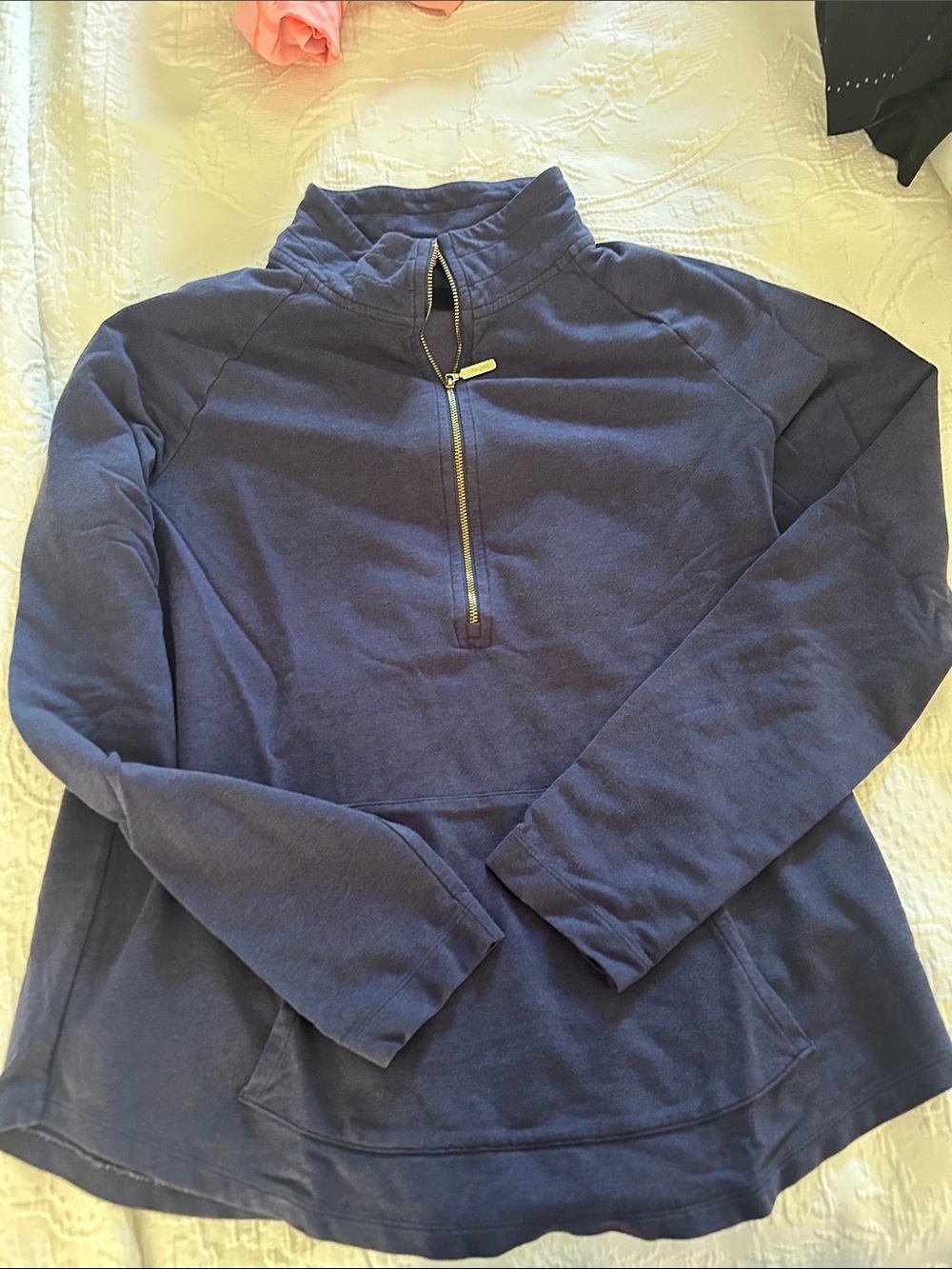Lilly Pulitzer Navy Half-Zip Pullover Sweater